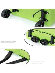 Compact Foldable Wheeled Shopping Cart - Detachable. This Lightweight And Portable Shopping Cart Is Made Of Oxford Cloth, With A Foldable Design, Ergonomic Handle And Shoulder Strap, Saving Space And Suitable For Household Use. It Can Be Used As A Shopping Cart, Package Cart Or Small Trolley. Reinforced Stitching, Designed For Busy Families. - Multicolor - View 9