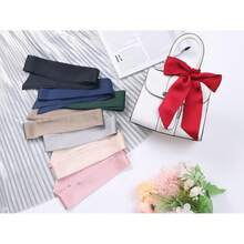 Women Skinny Scarf Plain Solid Color Pure Long Scarves Neckerchiefhalloween - 粉色 - 查看 11