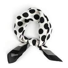 Mulberry Silk Scarfs Small Square Scarfs For Women 21" X 21" Lightweight Square Satin Head Scarf Neck Scarves{"Size_name":"21x21inch","Color_name":"Black"} - FLack21x21英寸 - 查看 1