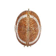 Novelty Football Shape Rhinestone Bag For Women Shiny Crystal Clutch Purse Party Handbag For Prom Cocktail - 棕色 - 查看 4