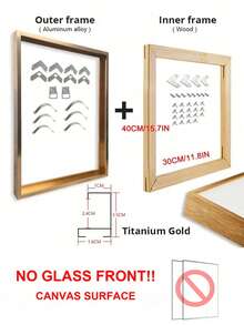 SURELIFE 1set Modern Gold Canvas Frame DIY Metal Oil Painting Frame Wall Frame Photo Frames Canvas Print Wall Art Frames Wall Posters Frame (Not With Galss)