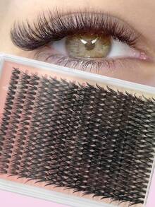 DIY 睫毛延长 320 簇 9-16 毫米漫画睫毛浓密单根睫毛延长睫毛簇 DIY 家用睫毛簇、睫毛簇、单根睫毛、睫毛、假睫毛 - 黑色 - 查看 6