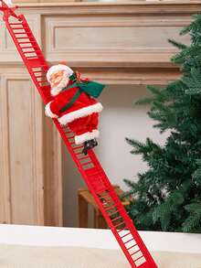 电动圣诞老人，肚子和脚都会抖动，攀爬圣诞老人会唱歌跳舞，圣诞树造型，会唱歌跳舞的音乐圣诞老人，圣诞树吊坠装饰品，新奇的绳索攀爬圣诞老人，圣诞礼物，圣诞老人主题装饰套装（包含降落伞、烟囱攀爬、梯子攀爬等造型），适用于圣诞派对、家居装饰、节日展示（不含电池）。圣诞装饰，冬季房间装饰，圣诞家居装饰，圣诞礼物，圣诞装饰品