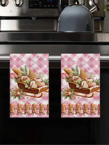 2 piezas/4 piezas/12 piezas Toallas de cocina con estampado de Papá Noel y muñeco de nieve, toallas de baño con estampado festivo navideño, toallas para fiestas navideñas al aire libre, decoración navideña para el hogar, decoración navideña de cocina, estilo moderno, secado rápido, material de microfibra súper suave, rectangular, 15.75IN*23.62IN/40*60CM con estampado digital, adecuado para decoración de fiestas al aire libre, regalos navideños