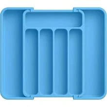 Silverware Organizer - Expandable Kitchen Drawer Organizer, Adjustable Utensil Organizer, Cutlery Tray Forks, Knives, Multipurpose Kitchen Organizers And Storage Solution, Black, Large - 中+深藍色 - 查看 1
