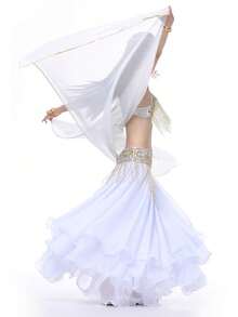 Leichte Damen Chiffon Handtücher mit Pailletten Saum - Bauchtanz Hüfttuch Schal Schleier