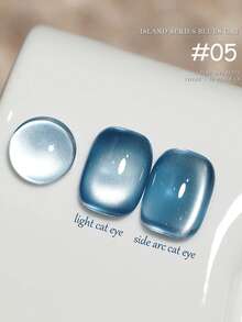 MISS SHAKA 10ml Autumn Winter Nails White Blue Series Glass Bead Cat's Eye Gel Nail Polish Glue 2025 Y2K Nails Hot Style White Blue Glass Bead Nail Art Nail Salon Home Diy Nail Supplies Christmas Nails