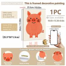 1 gerahmtes/Leinwand Wandkunst, Dinosaurier Tier Thema Dekoration. Badezimmer Wanddekoration. Themen Poster, Schlafzimmer Dekoration, Raumdekoration, Heimdekoration, Ornamente, Winterdekoration für Zuhause, Wanddekoration. Geeignet für Kinderzimmer, Kinderzimmer, Jungen- und Mädchen-Partyräume, Kita-Klassenzimmer Dekoration, wasserfestes Material. Kopfteil Dekorative Tapete, Party Deko Geschenke. Badezimmer Wanddekoration.