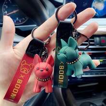 1pc Creative Cartoon Puppy Keychain, Cute Resin Bulldog Figurine Fashion Keyring, Suitable For Car, Backpack, Earphones, Daily Use, School, Car Accessories, Gothic Y2K Style