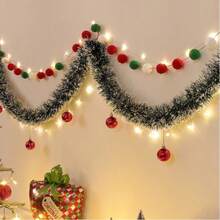 2M Guirnalda navideña para decoración de hogar, fiesta, pared, puerta, árbol de Navidad, con tiras de oropel y lazos - Multicolor - Ver 7