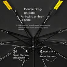 Paraguas Automático de Alta Calidad con 24 Varillas - Protección Dual para Sol y Lluvia, Compacto y a Prueba de Viento con Doble Capa de Nylon & Recubrimiento de Goma Negra, Diseño Plegable Duradero para Todo Clima, Accesorio Minimalista - Verde - Ver 3