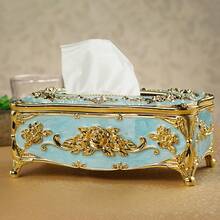1PC European Luxury Home Desktop Tissue Box,Suitable For Living Room,Coffee Table,High-End Hotel Restaurant Kitchen,Napkin Extractor Box And Household Tissue Storage Box,The Ideal Decorative Piece For Hotel Coffee Tables And Dining Tables - Multicolor - View 10
