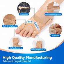 Seperatorr For Women And Men Big Toe And Tail Toe, Seperator Socks Wear With Shoes Splint Sleeve Spacer Separator Hammer Toe For Left And Right Foots(L) - 杏色 - 查看 3