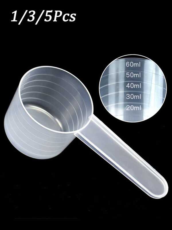 1/3/5/10pcs Milk Powder Scoop, Laundry Detergent Scoop, Laboratory Measuring Spoon, Plastic Powder Measuring Spoon For Cosmetics And Kitchen, High Breathability PP Scoop, 30g/2.03oz Powder Scoop, Marked Measuring Spoon, Liquid Plastic Measuring Spoon, Protein Powder Scoop