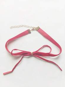 1 件女士复古天鹅绒蝴蝶结颈链，简约百搭的项圈项链 - 彩色 - 查看 7