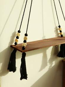 1件/2件套流苏壁架 - 波西米亚风格木质壁架，带珠饰，复古悬浮式储物架，复古卧室客厅装饰悬挂式植物架 - 彩色 - 查看 10