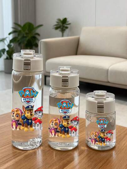 Paw Patrol 1PC Paw Patrol Leakproof Pop-Top Water Bottle Lightweight And Durable Plastic Cute Cartoon Design Suitable For Fitness Running And Basketball Portable And Stylish Gift Birthday Mother's Day And Graduation Sports Hydration Equipment Christmas Gifts(Some Parts May Be Random)
