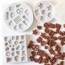 1/3 包硅胶巧克力饼干模具套装、迷你 DIY 手工珠宝铸造工具、仿真饼干吊坠、香薰蜡烛制作、鞋饰、矩形、美术用品 - 白色 - 查看 7