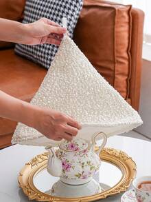 1pc Shiny Teapot Cozy, Dessert Tray Cover, Fabric Lid - Multicolor - View 9