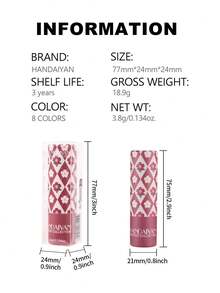 HANDAIYAN 万花筒唇膏管，保湿哑光唇膏，丝绒唇彩，易于涂抹，净含量：3.8g，适合万圣节、返校、海滩旅行、派对、秋冬、彩妆、校园魅力 - 03 Punch - 查看 9