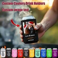 Customizable Beer Sleeves, Personalized With Logo, Name, Photo, Font, Ideal For Parties, Gatherings, Home, Travel, Custom Beverage Bottle Coolers With Initial Text Letter Combination Design, Fun Birthday, Wedding, Party Gifts (Non-Food Contact)