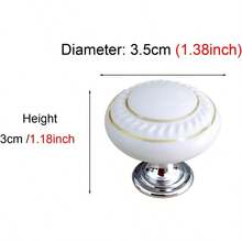 HUAMULAN Juego de 10 pomos de cerámica blanca con círculos dorados simples tiradores redondos para clóset de cocina base de aleación de zinc manijas de puerta de clóset cajones 3 tornillos de - Blanco con Círculo Dorado 10 piezas - Ver 2