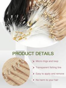 Tóc nối Micro Loop cao cấp làm từ tóc thật, dài 12-20 inch, 30g/miếng - Màu đen và nâu tự nhiên, thẳng mượt. Tóc nối Micro Loop Remy làm từ tóc thật, thẳng mượt như lụa, vòng nối siêu nhỏ vô hình, tóc nối làm từ tóc thật, mềm mại và bóng mượt, bền lâu. Tóc nối hạt siêu nhỏ Remy, dành cho nữ. Tóc nối Micro Loop thoải mái và chắc chắn. - Nhiều màu - Xem 3