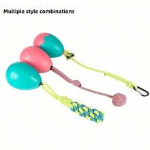 1 Peça Brinquedo para Cachorro para Triturar e Limpar os Dentes, Autossuficiente, Resistente à Mordida para Garantir a Limpeza dos Dentes, Bola de Forrageamento, Brinquedo Interativo de Cabo de Guerra, Bola Voadora, Combinação de Brinquedo de Corda de Algodão, Alimentação Antimorso e Resistente ao Desgaste, Suprimentos de Brinquedos para Animais de Estimação