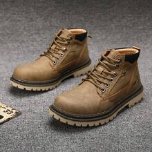 Men's Leather Chukka Boots | Lace-Up Ankle Boots For Men | Casual Comfort Boots - 卡其色 - 查看 6