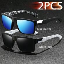 2 sztuki modnych, klasycznych, kwadratowych, unisexowych okularów przeciwsłonecznych dla mężczyzn i kobiet, luksusowych, markowych, designerskich okularów przeciwsłonecznych, modnych na tropikalne wakacje na plaży, letnie pastelowe, prostokątne okulary, błyszczący materiał, eleganckie, estetyczne, wakacyjne stroje, okulary przeciwsłoneczne dla mężczyzn, klasyczne, do jazdy samochodem, wędkowania, podróży, zakupów, na świeżym powietrzu, okulary przeciwsłoneczne retro, podróżne, dla kierowców, męskie i damskie, UV400 (uwaga: etui na okulary widoczne na zdjęciu nie jest dołączone)