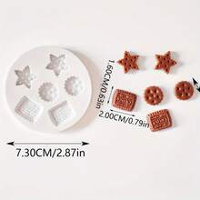 1/3 包硅胶巧克力饼干模具套装、迷你 DIY 手工珠宝铸造工具、仿真饼干吊坠、香薰蜡烛制作、鞋饰、矩形、美术用品 - 白色 - 查看 4