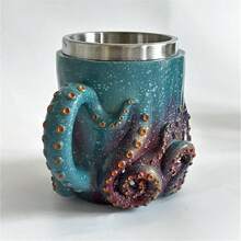 Cthulhu - Inspired Tankard u2013 3D OctopusKraken Beer Mug, Medieval Drinkware Bar, Home, or Game Night, Gothic Fantasy Collector Men - Color B + 12*10*12cm - Ver 4