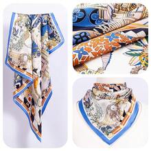 Mulberry Silk Scarfs Small Square Scarfs For Women 21" X 21" Lightweight Square Satin Head Scarf Neck Scarves{"Size_name":"27.5\"","Color_name":"Blue"} - 藍英吋 - 查看 6