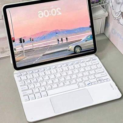 AKKHOO Kabellose Tastatur mit Touchpad, wiederaufladbar, Minimaltastatur kompatibel mit iPad Tablets