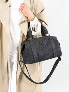 Nouveau sac  PU pour femmes, style rétro, sac à main. Sac à bandoulière mode avec sangle amovible. Porte-monnaie pour le travail et les voyages des femmes. Gris, noir, vert