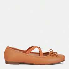Leina Faux Leather Ballet Flats - màu nâu - Xem 1