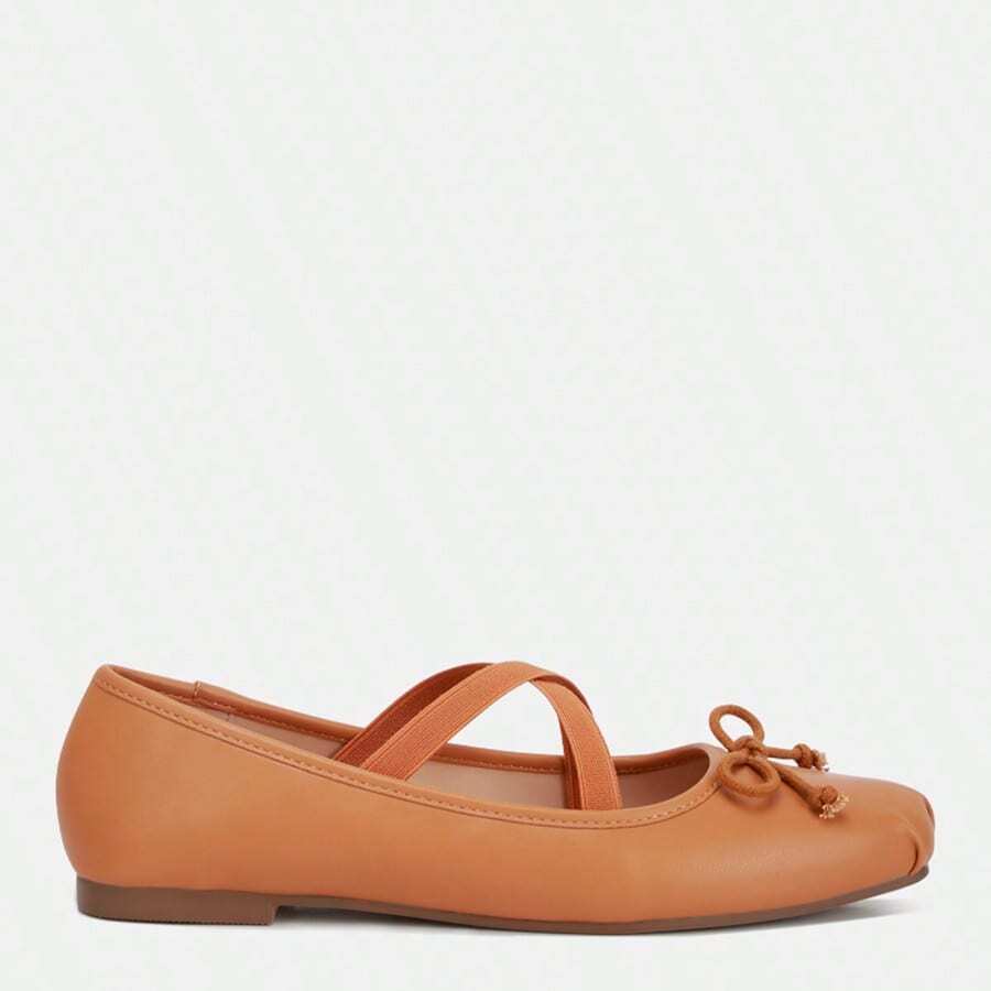 Leina Faux Leather Ballet Flats - màu nâu - Xem 1