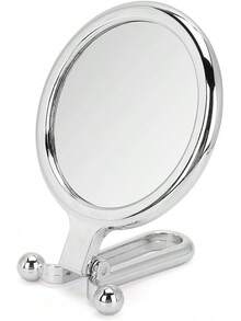 Sonew Espejo de Maquillaje Ajustable Plegable de Aumento 5X, Espejo Cosmético de Escritorio de Mesa, Espejo de Maquillaje de Doble Cara para Viajes Domésticos (Plata) - 1 - Ver 1