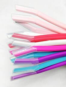 12件/6件/3件装长柄眉毛修剪器，锋利微距防刮毛发修剪器，眉毛修剪器，眉刀，眉形修饰美容工具。面部剃刀，眉刀和眉形修饰工具，微型面部毛发刀，眉刀，女士面部美容剃刀，美容剃刀，眉刀。用于修饰面部毛发和眉毛，价格实惠，适合作为圣诞礼物、化妆品、化妆工具、廉价商品、礼品、女士礼物、圣诞礼物。 - 彩色 - 查看 9