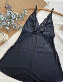 Camisola Sexy Vestido para Dormir com Renda Sem Bojo Mulher Lingerie Feminina Linha Noite