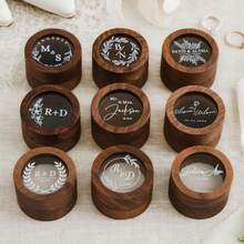 Personalized Wooden Wedding Ring Box With Transparent Acrylic Cover, Customizable Engraved Proposal Ring Box, Gift For Bride, Wedding Ring Holder - Multicolor - View 5