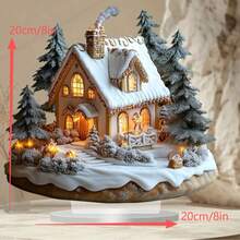 Bohemian Style Acrylic Christmas Gingerbread House Decor - Desktop Display, Versatile British Style Decoration, Suitable For Home, Office, Cafe - Multicolor - View 2