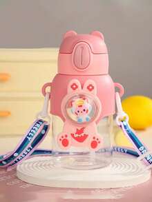 1 个 21 盎司可爱卡通水瓶，带盖和吸管 - 便携式防漏运动杯，适合儿童和成人 - PC 材质 - 有趣的宇航员和动物设计 - 非常适合旅行、露营、家庭、学校或礼物、婚礼装饰、圣诞装饰、生日装饰、生日礼物、圣诞餐桌装饰、圣诞节、圣诞装饰、圣诞礼物