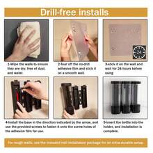 Shampoo And Conditioner Dispenser, Shower Dispenser 3 Chamber No Drill Shampoo Dispenser For Shower Wall Mounted Shower Soap Dispenser For Bathroom Hotel, 3*300ML - 黑色 - 查看 5