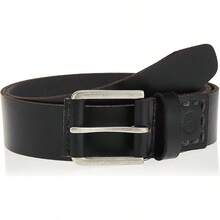 Cinturón Negro Hombre% Cuero Cierre con hebilla Recto Sólido Adulto Hombres - Negro - - Ver 12