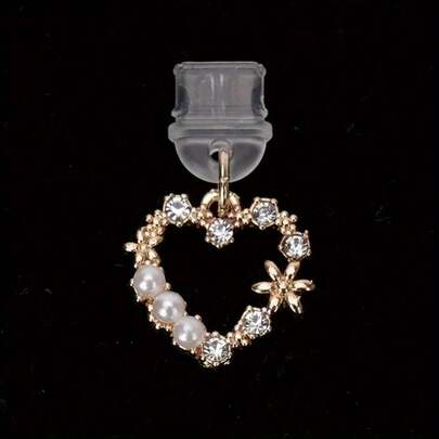Heart-Shaped Charm Phone Dust Plug | Universally Compatible With IPhone And Type-C Android Phones | Charging Port And Audio Jack Dust Shield | Perfect Gift For Women, Moms, Besties, Friends, And Coworkers | Perfect For Birthdays, Christmas, Valentine's Day, Mother's Day, Graduations, Thanksgiving, Halloween, And More | Fashionable Phone Accessory | Heart-Shaped Design | Premium Dust Protection | Stylish Phone Jewelry Charm