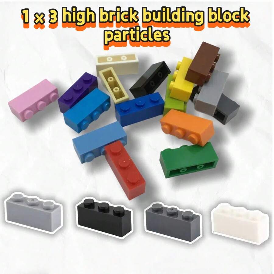 1 pieza Bloque de construcción de ladrillo alto de 1x3 para regalo unisex, bloques de construcción, ladrillo alto de 1x3, bloques básicos, compatibles y universales, colores vibrantes, juego versátil, que inspira la imaginación y la creatividad, configuraciones personalizables