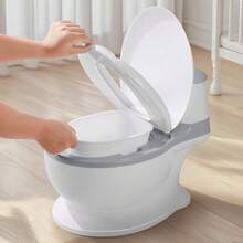 LOVEWE Two-In-One Baby Toilet Training Seat, Detachable Soft Seat Cushion, Built-In Wet Wipe Holder, Large-Sized Toilet Seat, - Pink - View 2