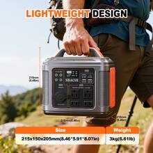 SBAOH 300W Portable Power Station - 296 Wh / 80000 MAh Solar Powered Generator,13 Outputs,Suitable For Home Backup, RV Camping, Emergency Power - Compatible With 60W Solar Panels (No Solar Panels)