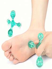 1 pieza Masajeador manual mini con 4 bolas transparentes, herramienta de masaje corporal para cuello, columna vertebral, cintura, piernas y espalda, alivia la tensión, relaja los músculos, diseño de punto de presión en forma de triángulo - Ligero y portátil, duradero, unisex, adecuado para todas las estaciones, regalo ideal para amante/amigo/anciano, Navidad, Año Nuevo, sin batería requerida - Multicolor - Ver 4